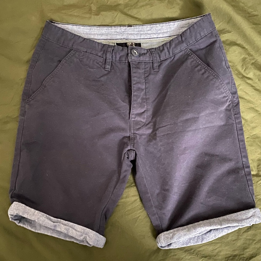Blue, cuffed shorts. Size 30